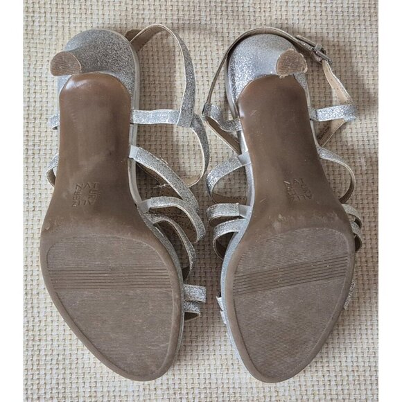 Naturalizer Baylor Silver Women's Size 8W Heels Pumps Sparkle Glitter Prom Event - Picture 11 of 14